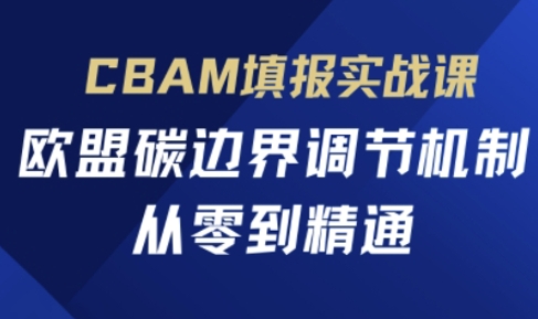 CBAM填报实战课,欧盟碳边界调节机制,从零到精通-青年云网创—高质量项目商城