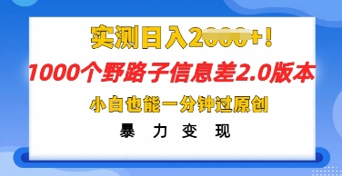 2025抖音1000个野路子信息差最新玩法,一分钟过原创,暴力变现月入几k-青年云网创—高质量项目商城