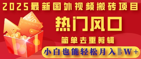 2025最新视频搬砖项目,热门风口,简单去重剪辑,小白也能轻松月入过W-青年云网创—高质量项目商城